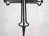 Хрест металевий, кований, шестикінцевий, навершшя та рамена фігурні, Західна Україна, ХІХ ст.